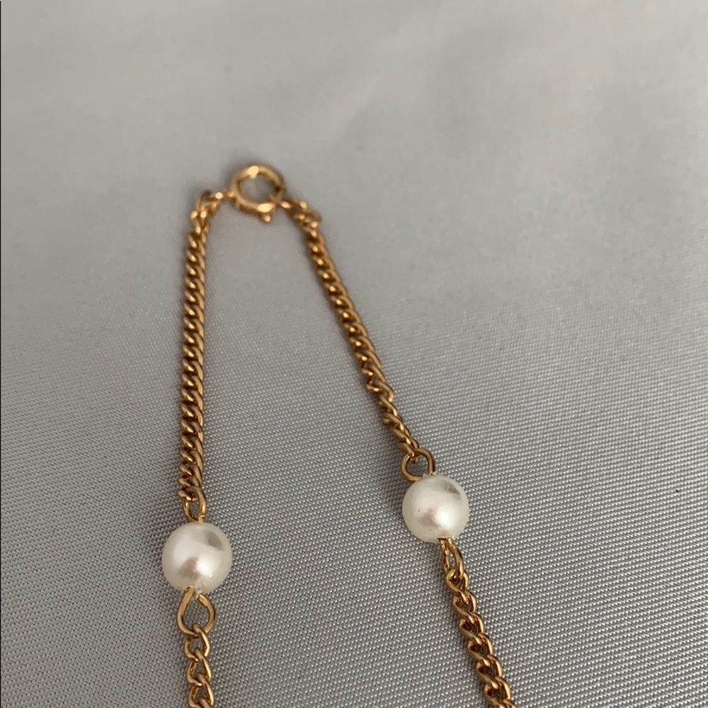 21.5" Gold Plated Faux Pearl Necklace - Picture 3 of 4